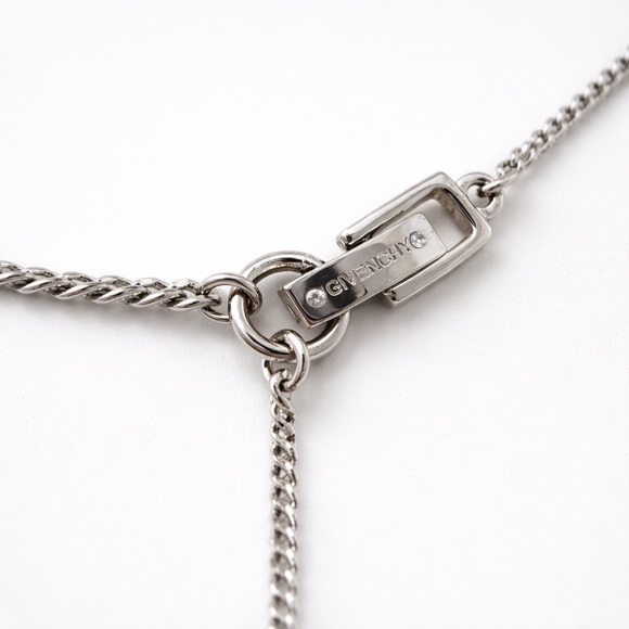 Givenchy Signed Crystal Necklace - Silver Tone Tennis Style - 18 Inch - Picture 3 of 3